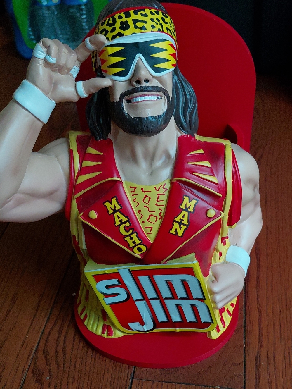 Red & Yellow Macho Man Bust - Branded Collectible